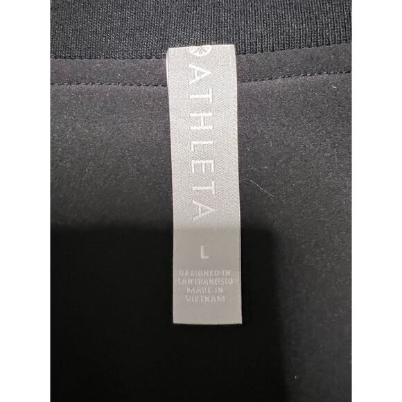 Athleta Brooklyn Track Bomber Jacket - Black / White Stripes - Zip Pockets - L - Picture 4 of 6